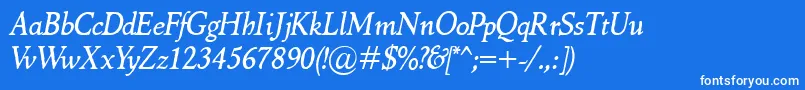 MarcoPoloItalic Font – White Fonts on Blue Background