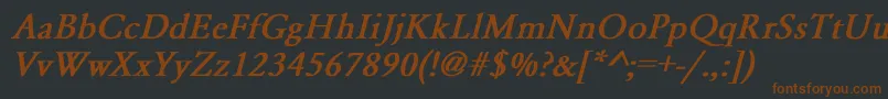 Czcionka GaramondNormalBoldItalic – brązowe czcionki na czarnym tle