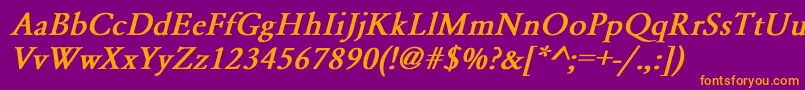 GaramondNormalBoldItalic Font – Orange Fonts on Purple Background