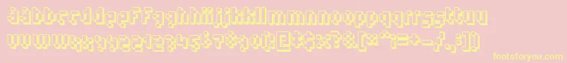 Humanoid Straight Font – Yellow Fonts on Pink Background