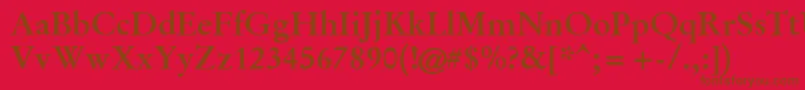 GaramondHalbfett-Schriftart – Braune Schriften auf rotem Hintergrund