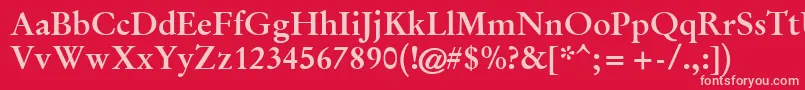 GaramondHalbfett Font – Pink Fonts on Red Background