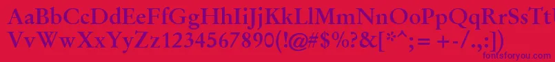 GaramondHalbfett Font – Purple Fonts on Red Background
