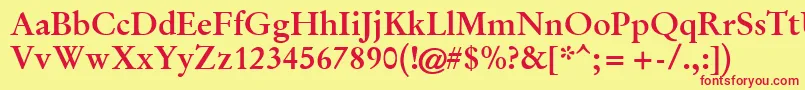 GaramondHalbfett Font – Red Fonts on Yellow Background