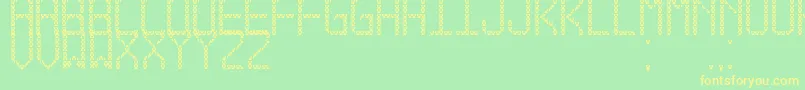 TriangledTfb Font – Yellow Fonts on Green Background