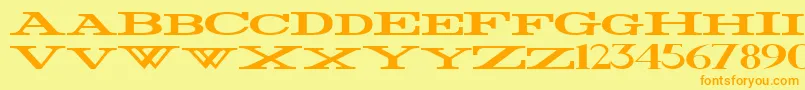 FatWidest Font – Orange Fonts on Yellow Background