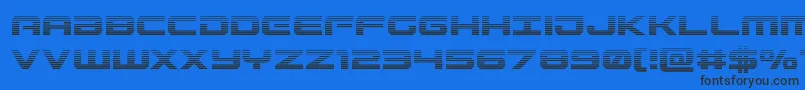 フォントGunshipgrad – 黒い文字の青い背景