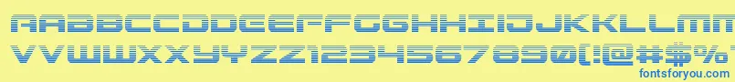 Gunshipgrad Font – Blue Fonts on Yellow Background