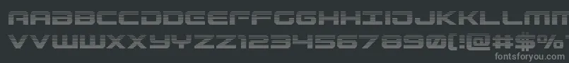 フォントGunshipgrad – 黒い背景に灰色の文字