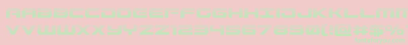 フォントGunshipgrad – ピンクの背景に緑の文字