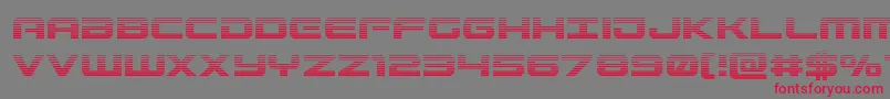 Fonte Gunshipgrad – fontes vermelhas em um fundo cinza