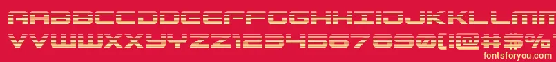 Fonte Gunshipgrad – fontes amarelas em um fundo vermelho