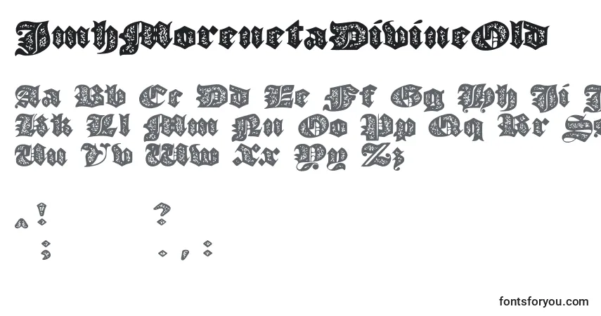 Czcionka JmhMorenetaDivineOld (32869) – alfabet, cyfry, specjalne znaki