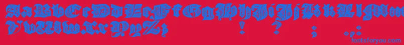 JmhMorenetaDivineOld Font – Blue Fonts on Red Background