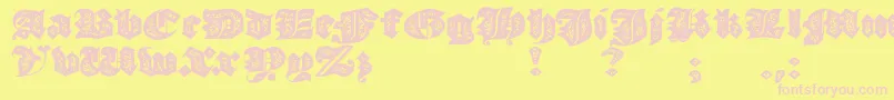 JmhMorenetaDivineOld Font – Pink Fonts on Yellow Background