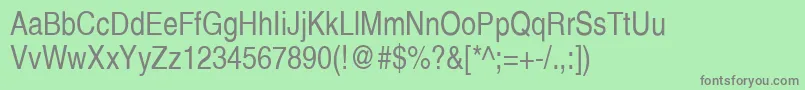 フォントHelveticaLtNarrow – 緑の背景に灰色の文字