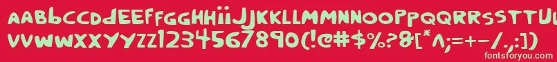 Crappity Font – Green Fonts on Red Background