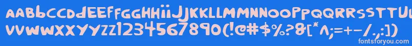 Crappity Font – Pink Fonts on Blue Background