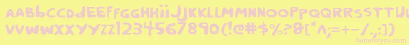 Crappity Font – Pink Fonts on Yellow Background