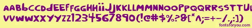 Crappity Font – Purple Fonts on Yellow Background