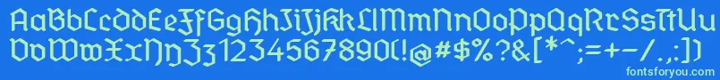 StandardGraf Font – Green Fonts on Blue Background