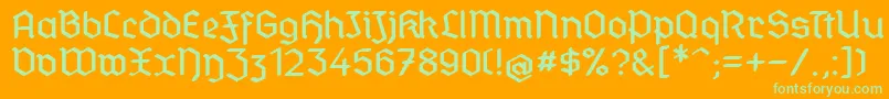 StandardGraf Font – Green Fonts on Orange Background