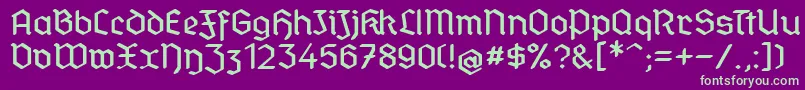 StandardGraf Font – Green Fonts on Purple Background