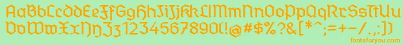 StandardGraf Font – Orange Fonts on Green Background