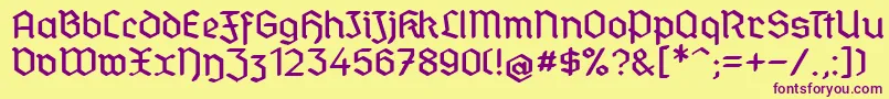 StandardGraf Font – Purple Fonts on Yellow Background