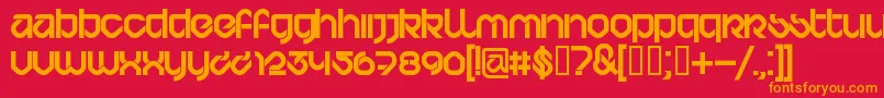 Bdbardus Font – Orange Fonts on Red Background