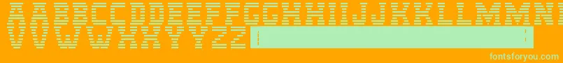 IbmLogo-Schriftart – Grüne Schriften auf orangefarbenem Hintergrund