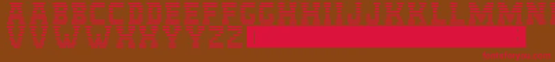 IbmLogo-Schriftart – Rote Schriften auf braunem Hintergrund