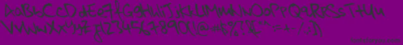 Шрифт KkontagionPrintItalic – чёрные шрифты на фиолетовом фоне