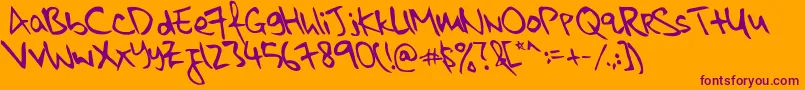 KkontagionPrintItalic Font – Purple Fonts on Orange Background