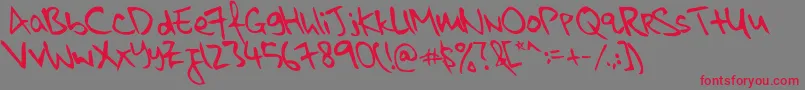 KkontagionPrintItalic Font – Red Fonts on Gray Background
