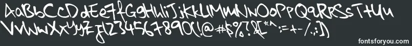 Шрифт KkontagionPrintItalic – белые шрифты на чёрном фоне