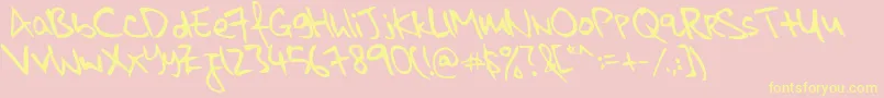 KkontagionPrintItalic Font – Yellow Fonts on Pink Background