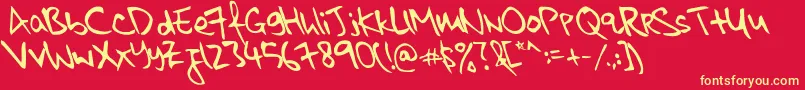 fuente KkontagionPrintItalic – Fuentes Amarillas Sobre Fondo Rojo