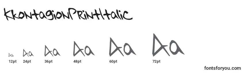 Größen der Schriftart KkontagionPrintItalic