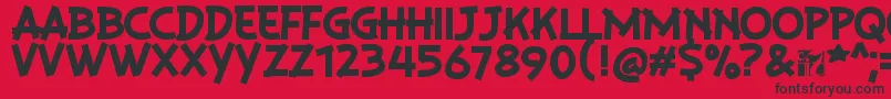 フォントPlaysirRegular – 赤い背景に黒い文字