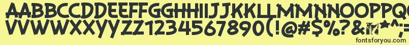 PlaysirRegular-fontti – mustat fontit keltaisella taustalla