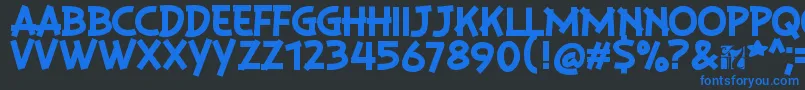 フォントPlaysirRegular – 黒い背景に青い文字