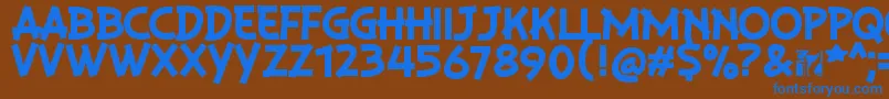 フォントPlaysirRegular – 茶色の背景に青い文字
