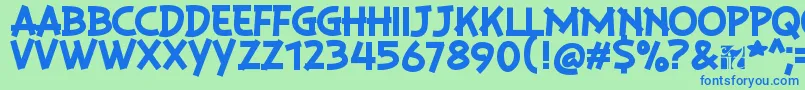 Шрифт PlaysirRegular – синие шрифты на зелёном фоне