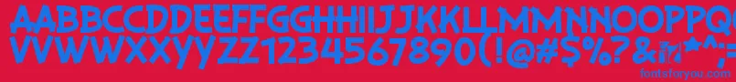 フォントPlaysirRegular – 赤い背景に青い文字