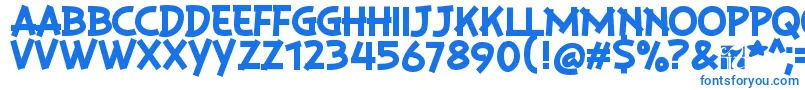 フォントPlaysirRegular – 白い背景に青い文字