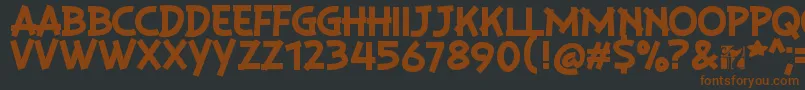 Шрифт PlaysirRegular – коричневые шрифты на чёрном фоне