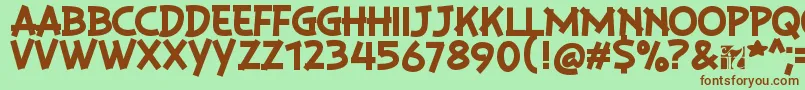 Шрифт PlaysirRegular – коричневые шрифты на зелёном фоне