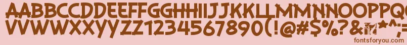 フォントPlaysirRegular – ピンクの背景に茶色のフォント