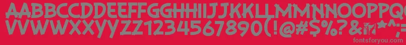 PlaysirRegular-fontti – harmaat kirjasimet punaisella taustalla